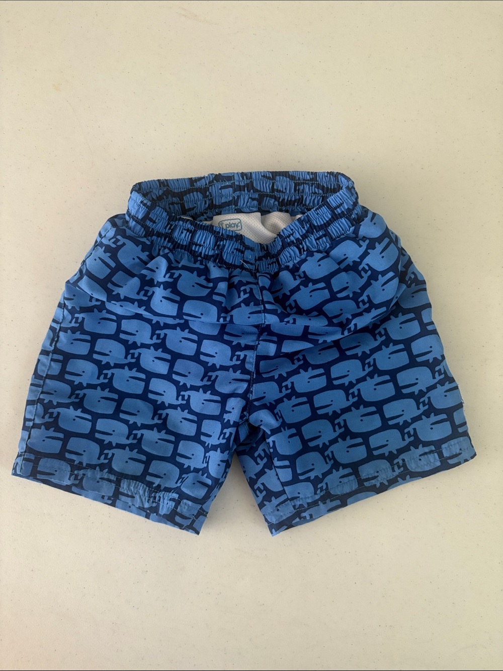 i play. Blue Whale Pattern Swim Trunks